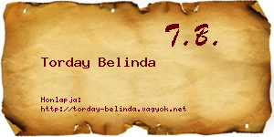 Torday Belinda névjegykártya